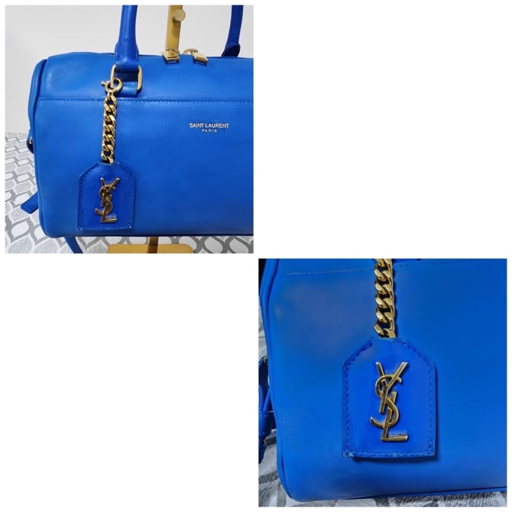 Authentic Saint Laurent Classic Duffle 6 Satchel Bag Blue - Picture 9 of 16